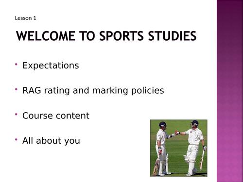 OCR National Certificate in Sports Studies R051 L01 powerpoint