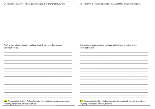 local national energy sustainable manage reduce consumption gcse ks3 1-9 science geography