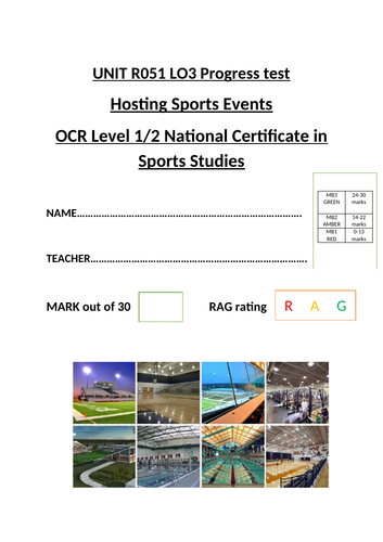 OCR Nation al Certificate in Sports Studies R051 L03 progress test and mark scheme