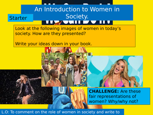 (KS3 7/8/9) Women In Society Opening Assessment