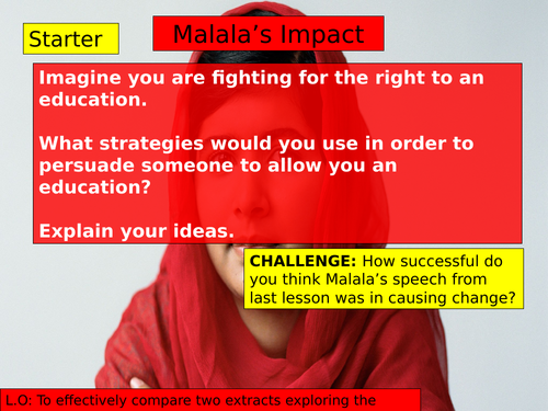 (KS3 7/8/9) Malala's Impact