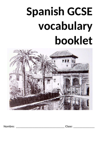 New Spanish GCSE vocabulary booklet - Cuaderno de vocabulario.