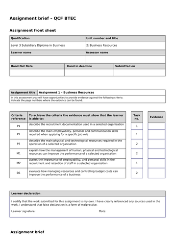 btec assignment brief internal verification