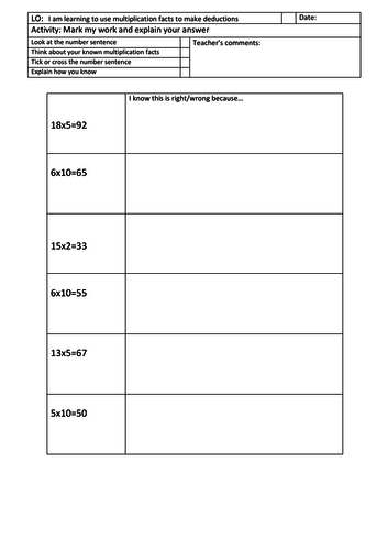 Learning to use multiplication facts and arrays. | Teaching Resources