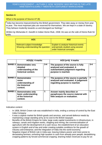 Y8 History KS3 Assessments 'The Industrial Revolution & The Emergence ...
