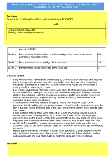 Y8 History KS3 Assessments 'The Industrial Revolution & The Emergence ...