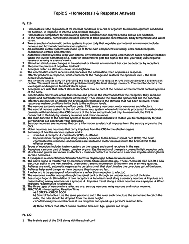 Homeostasis & Response Paper 2 NEW AQA 9-1 GCSE BIOLOGY ALL POSSIBLE QUESTIONS & ANSWERS