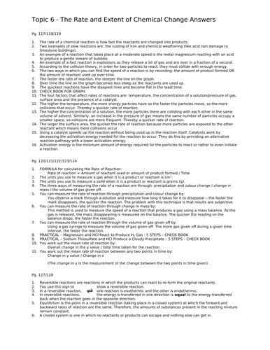 Rates of Reactions Paper 2 NEW AQA 9-1 GCSE CHEMISTRY ALL POSSIBLE QUESTIONS & ANSWERS