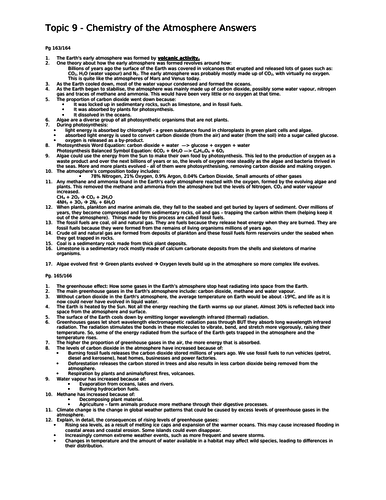 Chemistry of the Atmosphere Paper 2 NEW AQA 9-1 GCSE CHEMISTRY ALL POSSIBLE QUESTIONS & ANSWERS