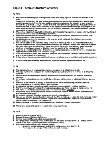 Atomic Structure Paper 1 NEW AQA 9-1 GCSE PHYSICS ALL POSSIBLE QUESTIONS & ANSWERS