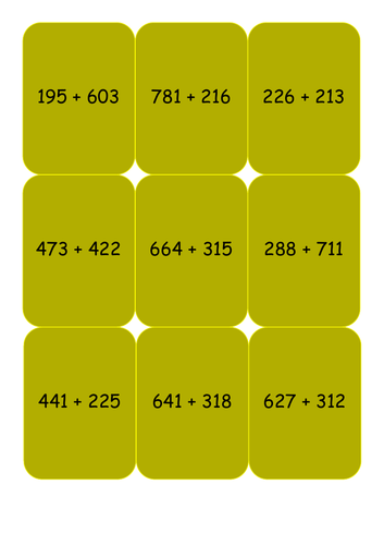 Escaped on the Playground Addition and Subtraction game cards