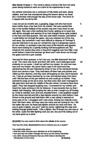 AQA English Paper 1 Question 3 (Structure Question) 60 Slide PowePoint ...