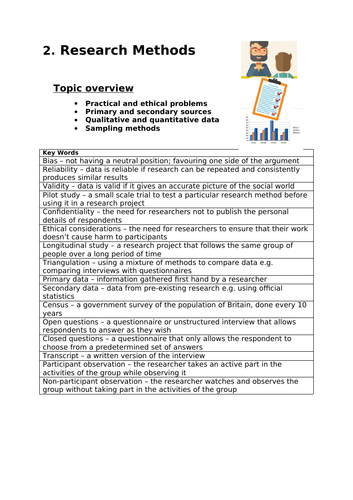 GCSE SOCIOLOGY KEY TERMS AND UNIT COVER PAGE FOR RESEARCH METHODS