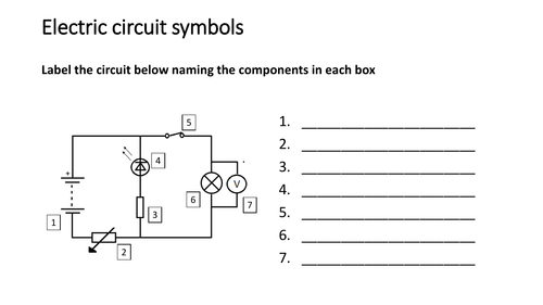 Electric circuit symbols | Teaching Resources