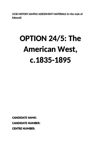 Practice Papers American West c1835-1880 (EDEXCEL)