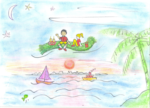 Magic Carpet Ride - display picture, hand-drawn