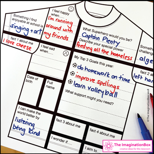 Back to School All About Me T Shirt Art Teaching Resources