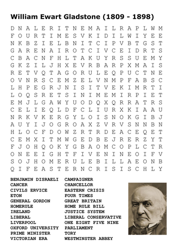 William Ewart Gladstone Word Search