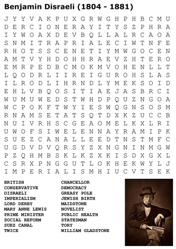 Benjamin Disraeli Word Search