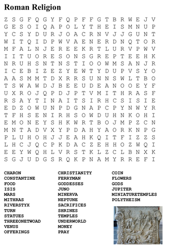 Roman Religion Word Search