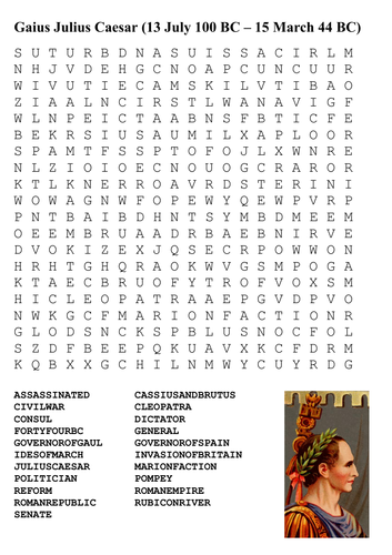 Julius Caesar Word Search