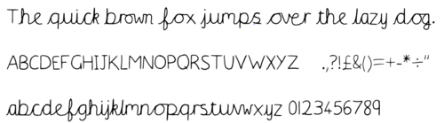 Handwriting font - xzqgjy break letters