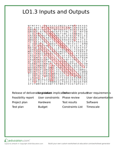 OCR Cambridge National in IT - Word Search LO1 Lesson starters ...