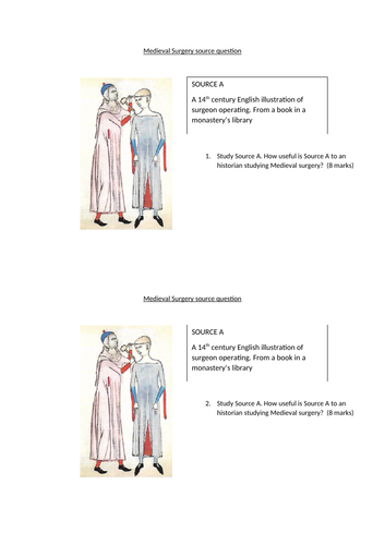 Health and the People - AQA - Medieval medicine - Surgery lesson