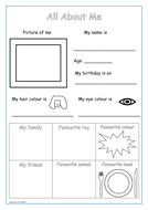 All About Me: 42 Question Cards and Worksheet Activity | Teaching Resources