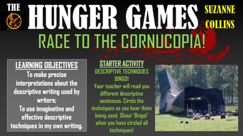 The Hunger Games - Race to the Cornucopia! (Descriptive Writing Lesson)