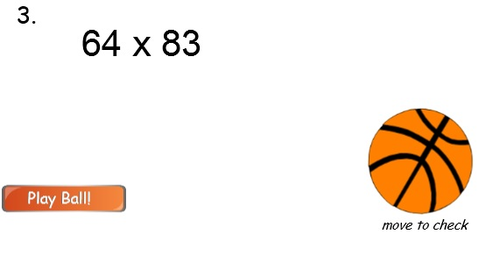 Math Multiplication Basketball Smart Board game (2 digits x 2 digits