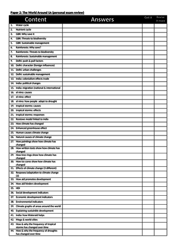 mock exam paper outline reviews ocr a gcse 1-9 geography list world around us paper 2 revision