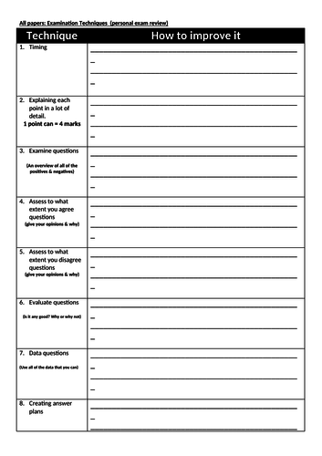 mock exam paper outline reviews ocr a gcse 1-9 geography list exam skills techniques revision