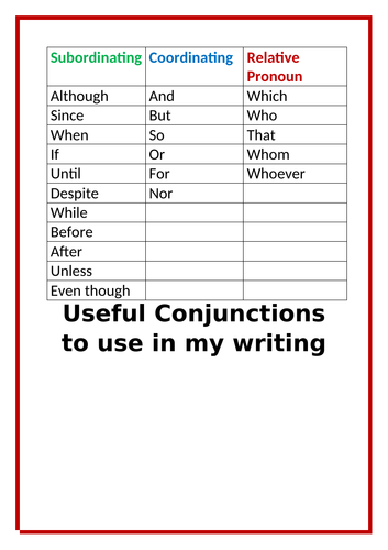 useful-conjunction-sheet-teaching-resources