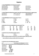 GCSE MATHS sequences worksheet | Teaching Resources