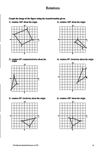 Rotations Of Shapes Worksheet Answer Key