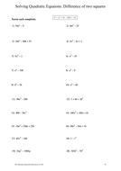 GCSE Maths Revision : Solving Quadratics - Difference of Two Squares ...