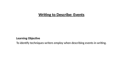 Language Paper 1 Section B - Writing to Describe | Teaching Resources