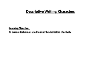 Language Paper 1 Section B - Writing to Describe | Teaching Resources