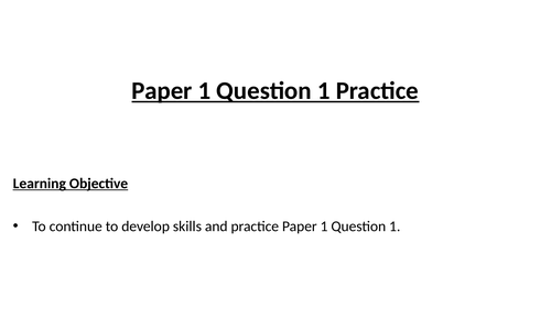 Paper 1 Question 1 Language | Teaching Resources