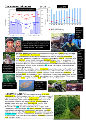 Geography Ecosystems 1 9 Ocr Aqa Gcse Ks3 Rainforest Sustainable Management Uses Amazon