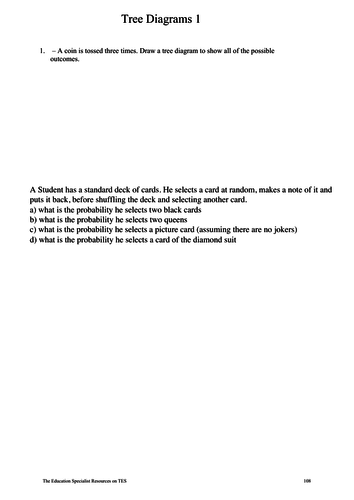 GCSE Maths Revision Tree Diagrams Probability | Teaching Resources