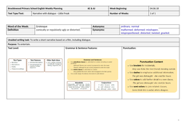 1 WEEK - WRITING - LITTLE FREAK FILM NARRATIVE | Teaching Resources