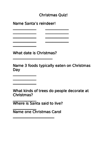 Christmas Quiz