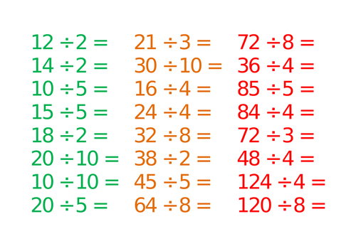 Division calculations