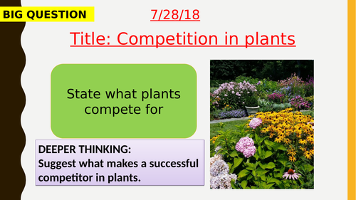 AQA new specification-Competition in plants-B15.5