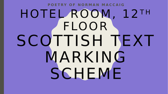 Norman Maccaig Scottish Text Hotel Rm 12th Floor Teaching
