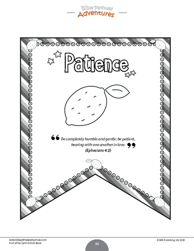 patience fruit of the spirit activity book lesson plan teaching resources