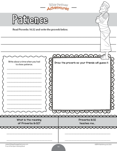 patience fruit of the spirit activity book lesson plan teaching resources