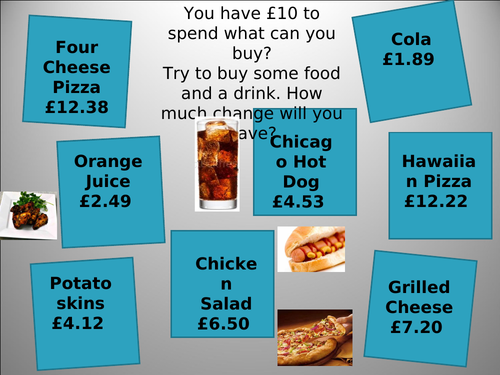 Maths menu prices